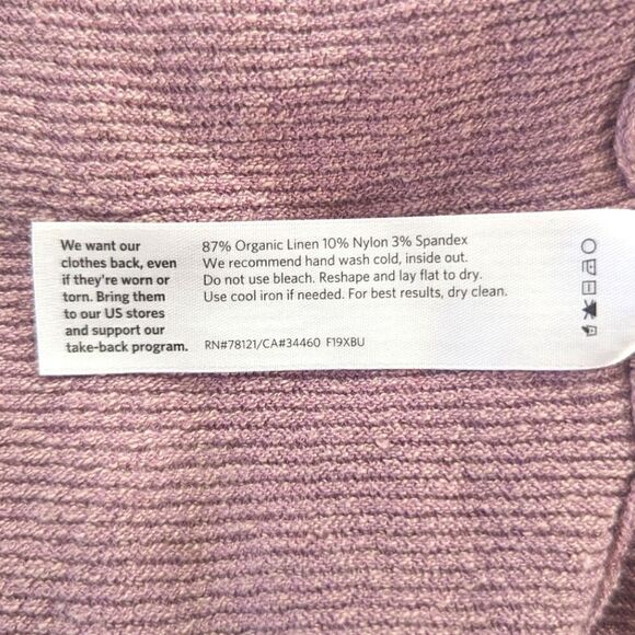 Eileen Fisher Pastel Petal Pink Linen Minimalist Preppy Quiet Luxury Sweater L - Picture 10 of 10